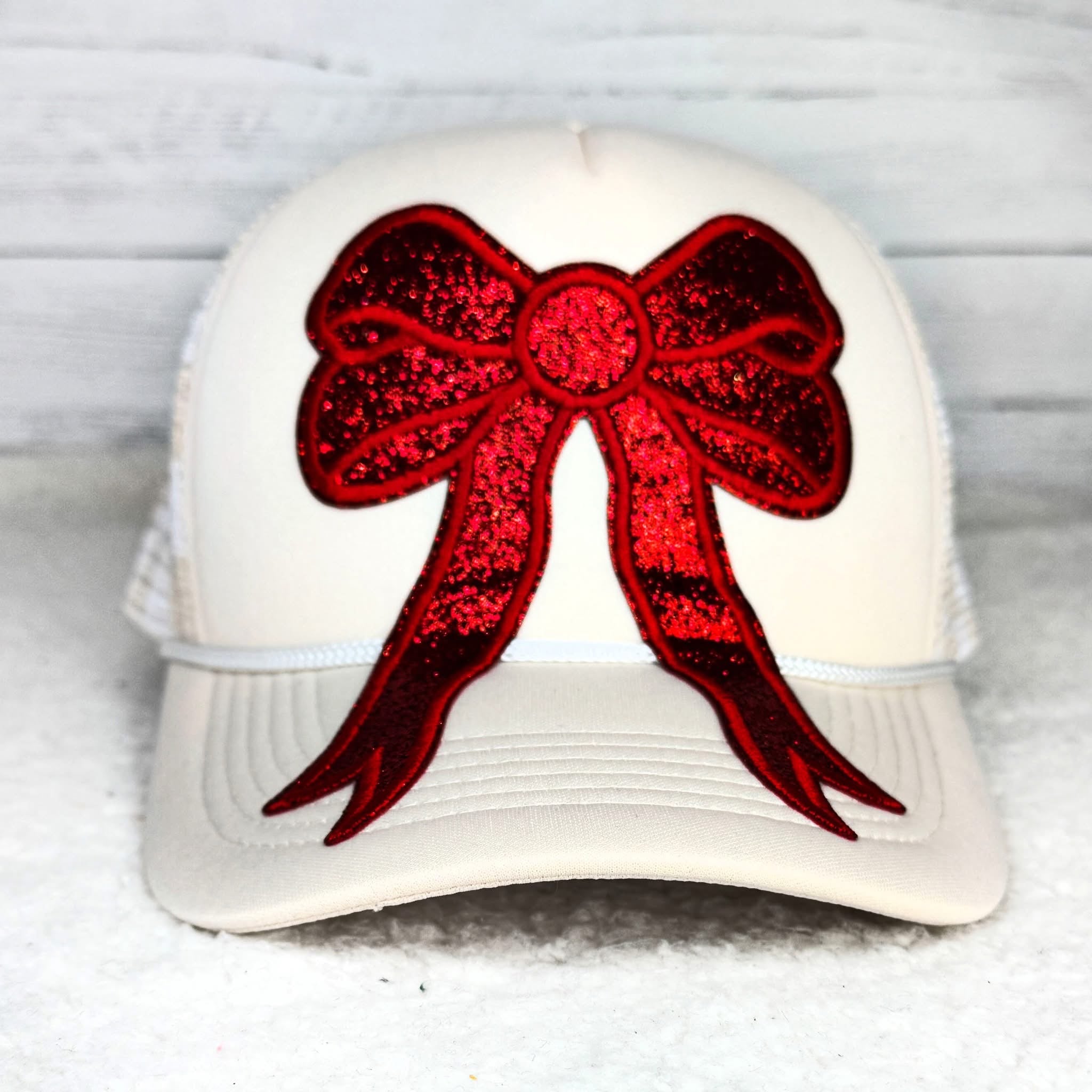 Bride Embellished Trucker Hat in Red and White Bride - Rhinestone Embellished Trucker Hats by Funky Junque  main image 4