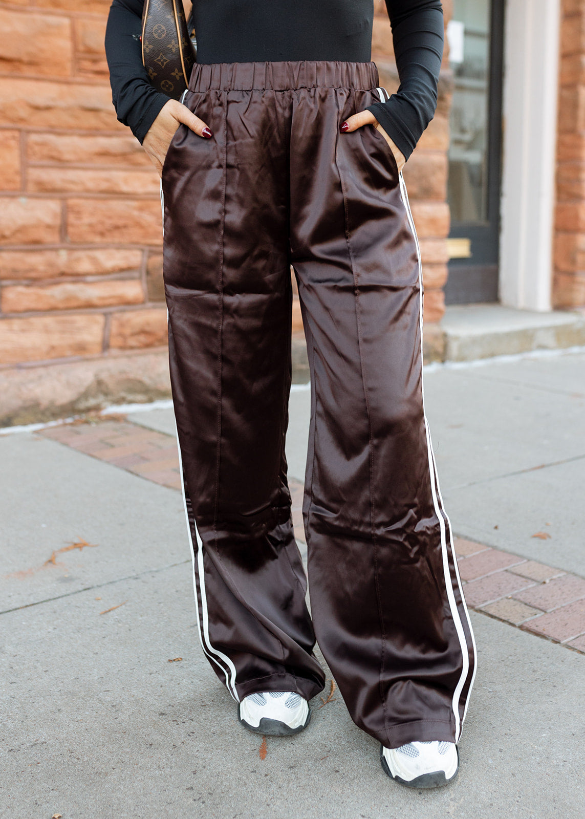Brown Satin Track Pants – The Vintage Leopard