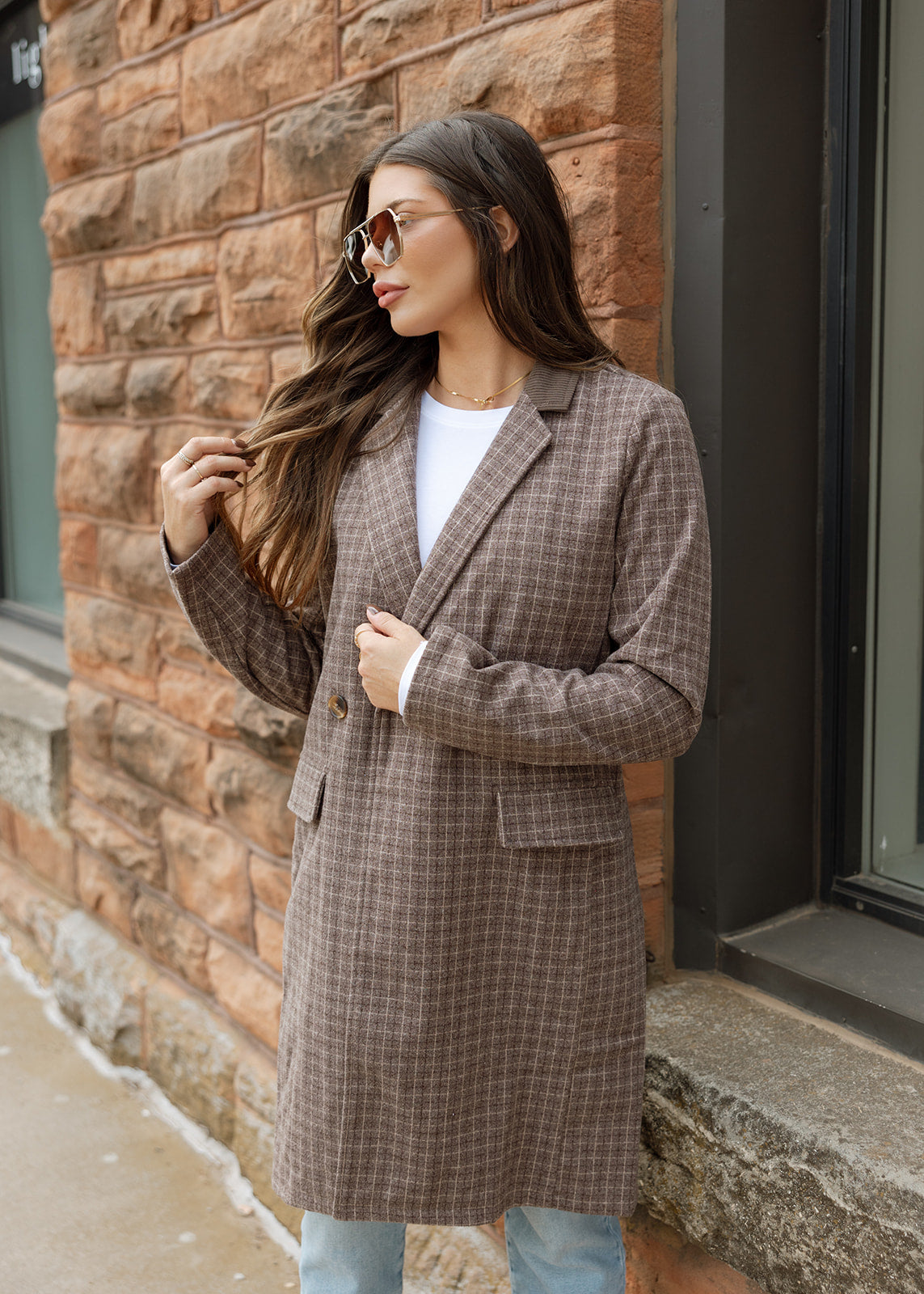 Brown Check Plaid Trench Coat – The Vintage Leopard