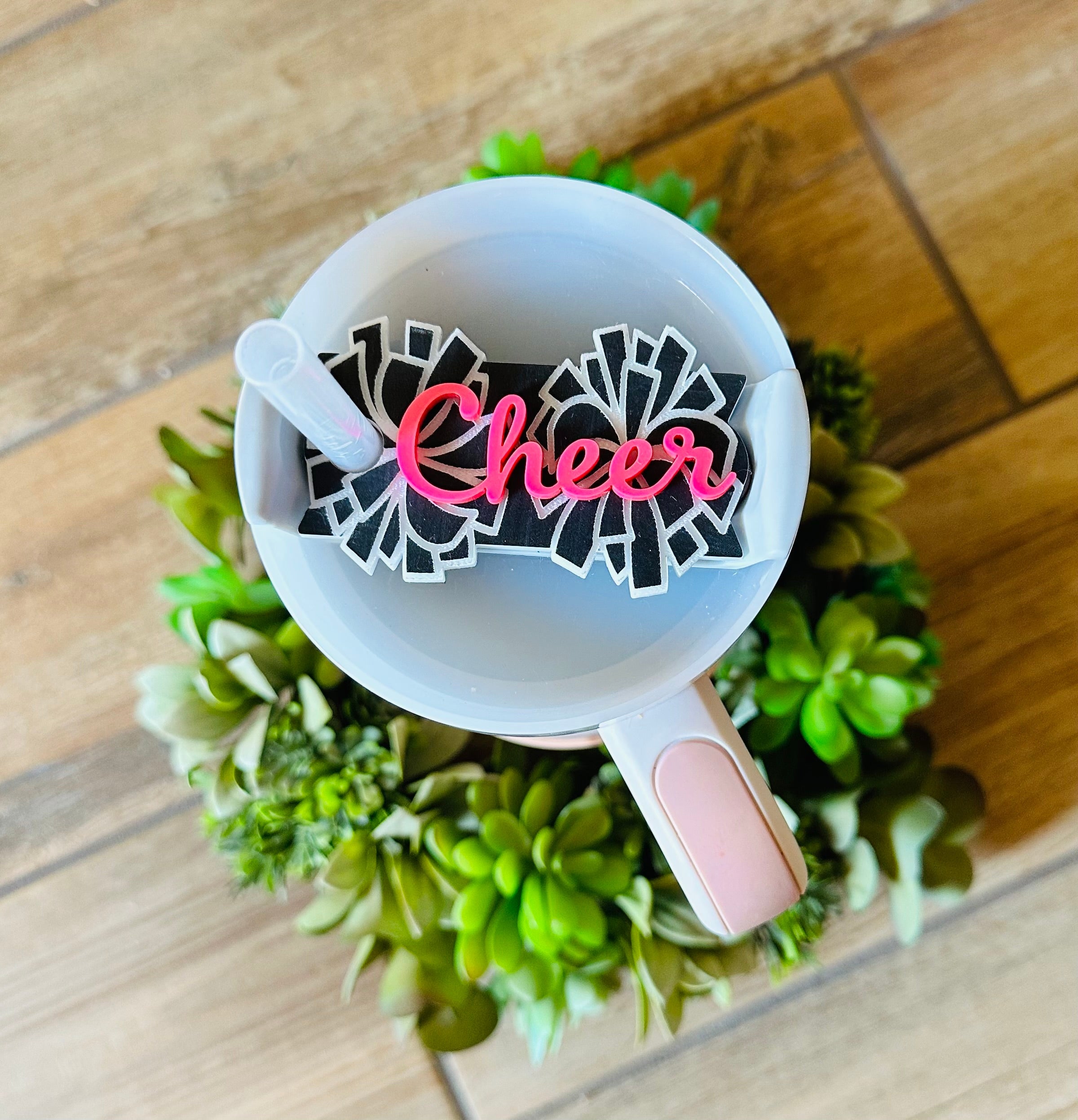 Acrylic Cup Topper- Cheer – The Vintage Leopard