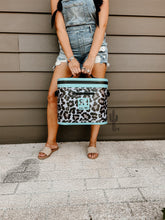 Load image into Gallery viewer, Ranch Hand Turquoise Leopard Soft Pack Cooler *5/1 SHIP*
