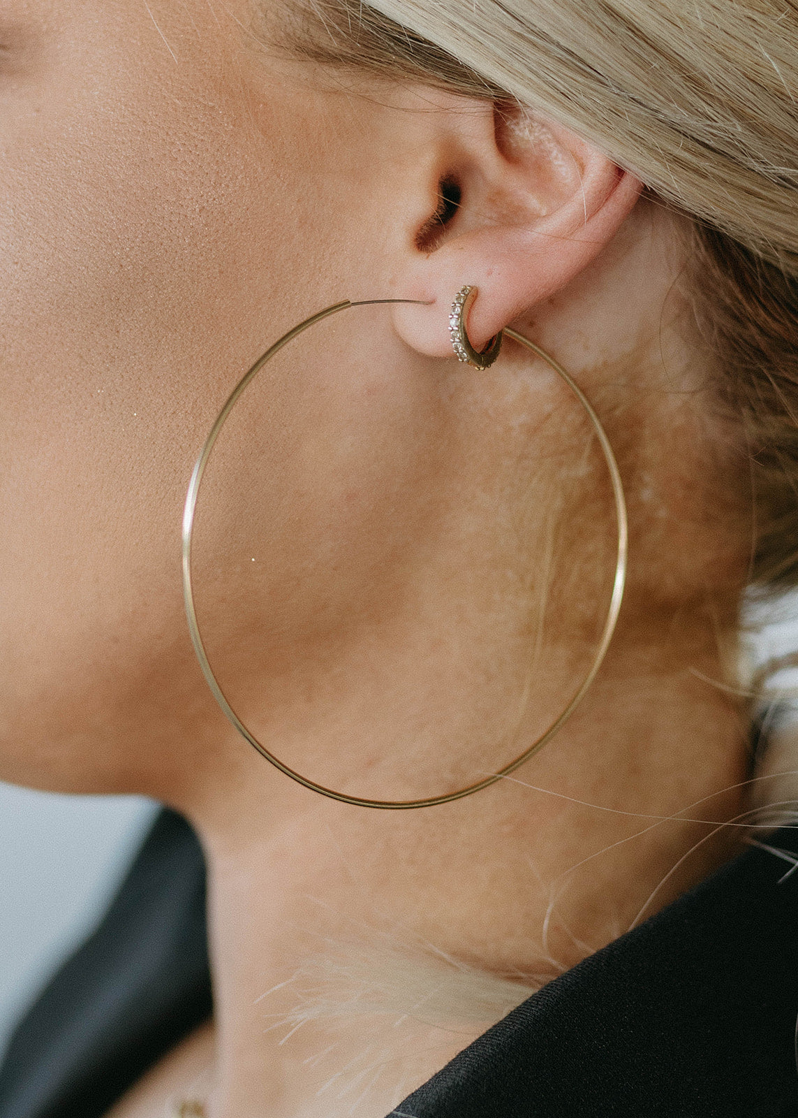 Infinity hoop earrings gold Clearance