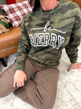 Load image into Gallery viewer, Camo Be Merry Graphic Sweatshirt
