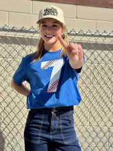 Load image into Gallery viewer, Glitter Baseball Numbers Tee
