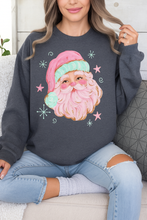 Load image into Gallery viewer, Hand Painted Santa ON DARK HEATHER GREY
