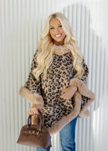 Load image into Gallery viewer, Missy Leopard &amp; Fur Poncho Cape
