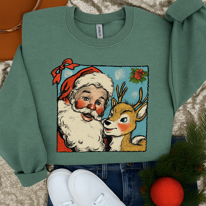 Retro Santa and Rudolph