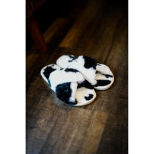 Load image into Gallery viewer, Ready to Ship | Plush Cow Print Slippers
