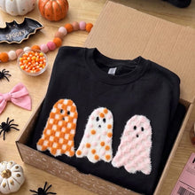 Load image into Gallery viewer, Fluffy Three Ghosts Black Sweatshirt
