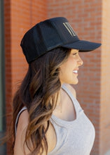 Load image into Gallery viewer, VINTAGE 3D Puff Vinyl METALLIC GOLD on Black Foam Trucker Hat
