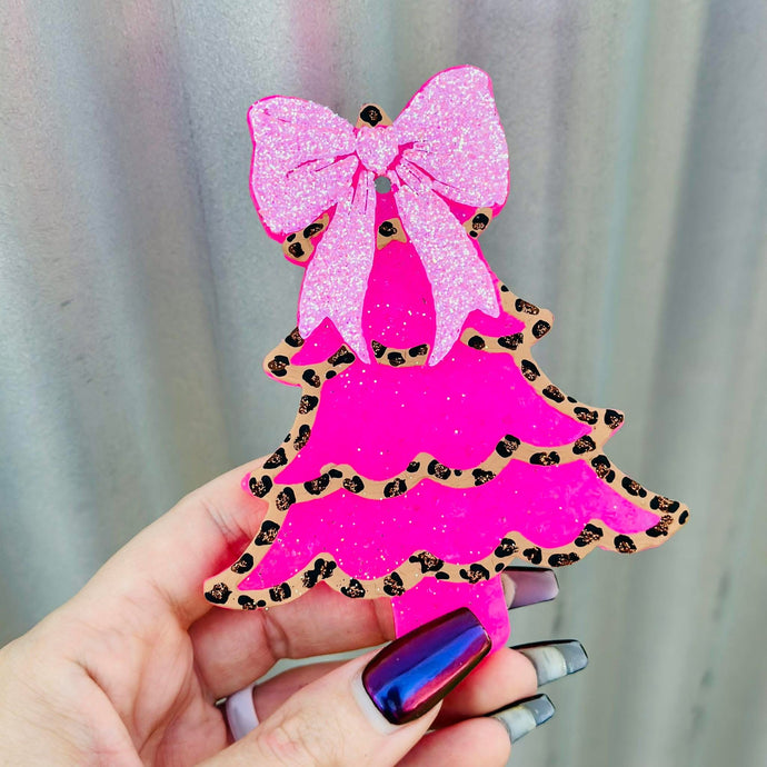 Pink Leopard Tree Car Freshie Scent Carfume