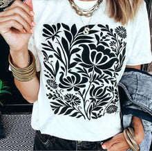 Load image into Gallery viewer, Ebony Floral Vintage White Tee

