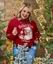 Load image into Gallery viewer, Vintage Santa Better Not Pout Red Sweatshirt
