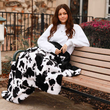 Load image into Gallery viewer, Ready to Ship | Black &amp; White Soft &amp; Cozy Cow Blanket
