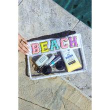 Load image into Gallery viewer, Ready to Ship | Beach Clear &amp; Waterproof Varsity Pouch
