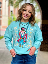 Load image into Gallery viewer, Nutcracker Turquoise Poncho Sweatshirt
