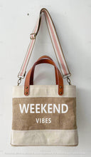 Load image into Gallery viewer, RTS Forever3am Jute and Vegan Leather Standing Tote
