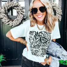 Load image into Gallery viewer, Ebony Floral Vintage White Tee
