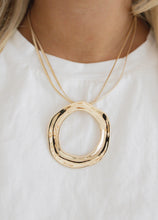 Load image into Gallery viewer, Open Circle Gold Statement Necklace
