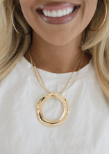 Load image into Gallery viewer, Open Circle Gold Statement Necklace
