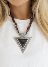 Load image into Gallery viewer, Brown Oversized Triangle Scarf Necklace
