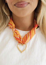 Load image into Gallery viewer, Orange Open Heart Scarf Necklace

