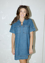 Load image into Gallery viewer, Lori Denim Pocketed Shirt Dress
