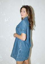 Load image into Gallery viewer, Lori Denim Pocketed Shirt Dress

