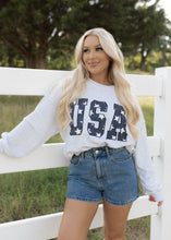 Load image into Gallery viewer, USA Embroidered Star Sweatshirt
