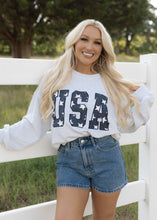 Load image into Gallery viewer, USA Embroidered Star Sweatshirt
