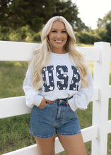 Load image into Gallery viewer, USA Embroidered Star Sweatshirt
