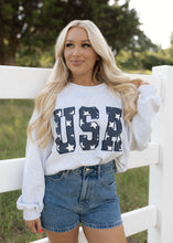 Load image into Gallery viewer, USA Embroidered Star Sweatshirt
