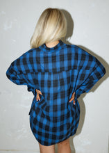 Load image into Gallery viewer, Tamra Cobalt &amp; Black Plaid Top
