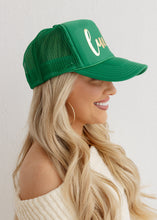 Load image into Gallery viewer, Lucky Metallic Gold Puff Green Hat
