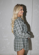 Load image into Gallery viewer, Pine Green Plaid Shirt Dress

