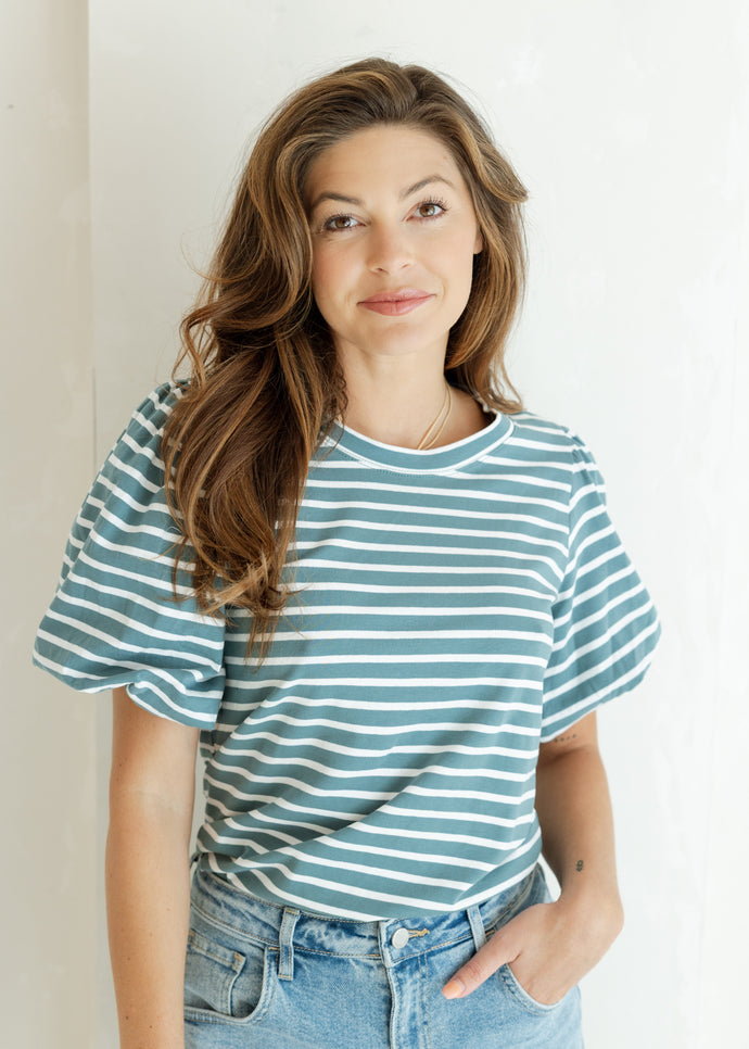 Seafoam Striped Top