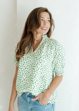 Load image into Gallery viewer, Green Jacquard Dot Blouse
