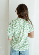 Load image into Gallery viewer, Green Jacquard Dot Blouse
