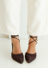 Load image into Gallery viewer, Xandra Chocolate Stiletto Wrap Heels
