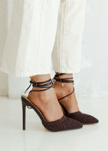Load image into Gallery viewer, Xandra Chocolate Stiletto Wrap Heels
