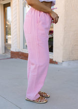 Load image into Gallery viewer, Bubblegum Pink Drawstring Denim Pants
