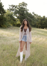 Load image into Gallery viewer, Oatmeal Crochet Knit Cardigan
