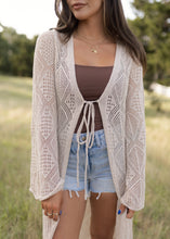Load image into Gallery viewer, Oatmeal Crochet Knit Cardigan
