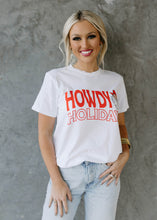 Load image into Gallery viewer, Howdy Holidays White Graphic Tee
