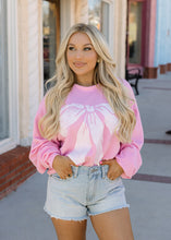 Load image into Gallery viewer, Pink Bow Ribbed Sweatshirt
