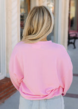 Load image into Gallery viewer, Pink Bow Ribbed Sweatshirt
