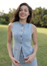 Load image into Gallery viewer, Light Denim Vest &amp; Short Set
