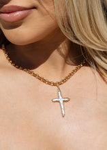 Load image into Gallery viewer, Tessa Pearl Cross Necklace

