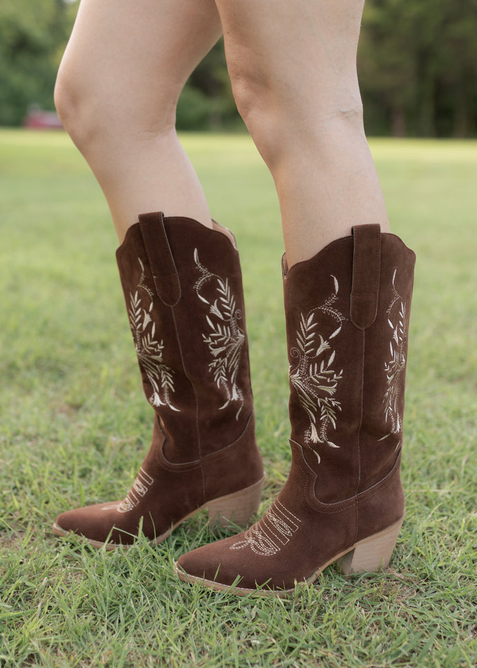 Flora Brown Western Boots