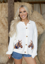 Load image into Gallery viewer, Horse Graphic Sweater Cardigan
